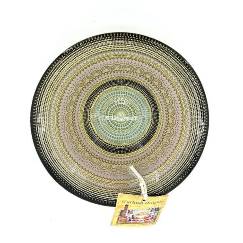 TURKISH GLASS Bowls Hand Painted Gold Oriental Lace Set of 6 Bowls 6.5" W Pink